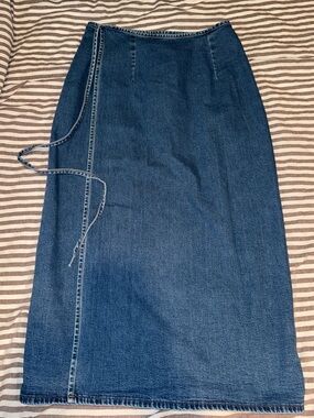 Vintage wrap denim skirt